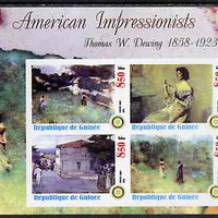 Guinea - Conakry 2003 American Impressionists - Thomas W Dewing imperf sheetlet containing set of 4 values each with Rotary Logo unmounted mint