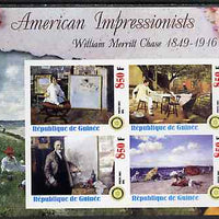 Guinea - Conakry 2003 American Impressionists - William Merritt Chase imperf sheetlet containing set of 4 values each with Rotary Logo unmounted mint