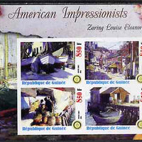 Guinea - Conakry 2003 American Impressionists - Zaring Louise Eleanor imperf sheetlet containing set of 4 values each with Rotary Logo unmounted mint
