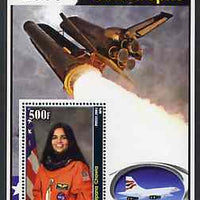 Guinea - Conakry 2003 Shuttle Catastrophe #5 perf m/sheet (Kalpana Chawla & Concorde) unmounted mint