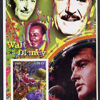 Congo 2001 75th Birthday of Mickey Mouse imperf s/sheet #05 showing Alice in Wonderland with Elvis & Walt Disney in background, unmounted mint