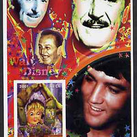 Congo 2001 75th Birthday of Mickey Mouse imperf s/sheet #06 showing Alice in Wonderland with Elvis & Walt Disney in background, unmounted mint