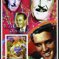 Congo 2001 75th Birthday of Mickey Mouse imperf s/sheet #09 showing Alice in Wonderland with Elvis & Walt Disney in background, unmounted mint