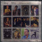 Buriatia Republic 2000 Sting perf sheetlet containing 12 values printed on metallic foil unmounted mint