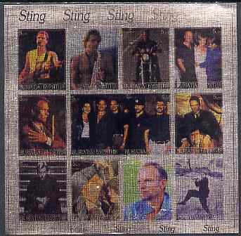 Buriatia Republic 2000 Sting imperf sheetlet containing 12 values printed on metallic foil unmounted mint