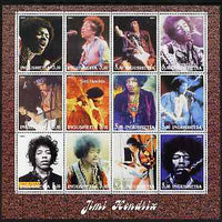 Ingushetia Republic 2001 Jimi Hendrix perf sheetlet containing 12 values unmounted mint