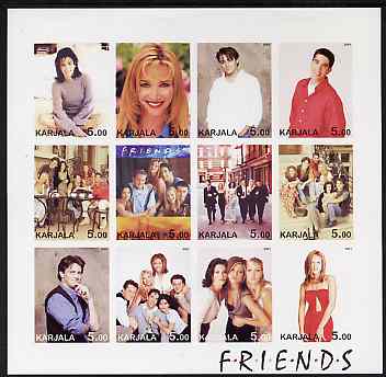 Karjala Republic 2001 Friends (TV Series) imperf sheetlet containing 12 values unmounted mint