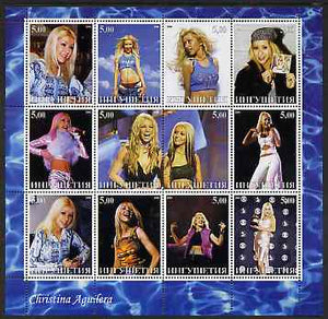 Ingushetia Republic 2000 Christina Aguilera perf sheetlet containing 12 values unmounted mint