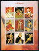 Benin 2003 Pin-Up Art of Al Buell imperf sheetlet containing set of 9 values unmounted mint