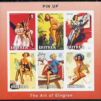 Eritrea 2001 Pin-Up Art #1 imperf sheetlet containing set of 6 values unmounted mint