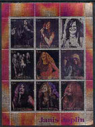 Udmurtia Republic 2000 Janis Joplin perf sheetlet containing 9 values printed on metallic foil unmounted mint