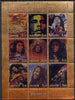 Dagestan Republic 2000 Bob Marley perf sheetlet containing 9 values printed on metallic foil unmounted mint