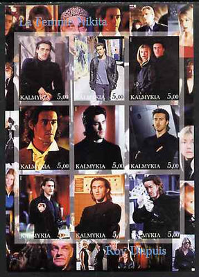 Kalmikia Republic 2002 La Femme Nikita - Roy Dupuis imperf sheetlet containing 9 values unmounted mint