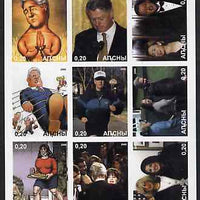 Abkhazia 2000 Bill Clinton imperf sheetlet containing 9 values unmounted mint