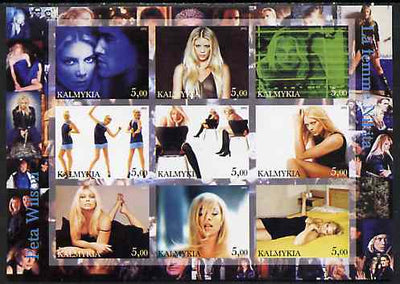 Kalmikia Republic 2002 La Femme Nikita - Peta Wilson imperf sheetlet containing 9 values unmounted mint
