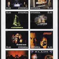 Evenkia Republic 2000 Action Movies imperf sheetlet containing 8 values unmounted mint