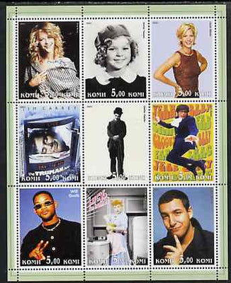 Komi Republic 2001 Film Stars perf sheetlet containing 9 values unmounted mint