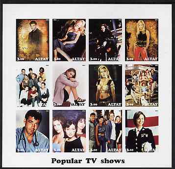 Altaj Republic 2002 Popular TV Shows #1 imperf sheetlet containing set of 12 values unmounted mint
