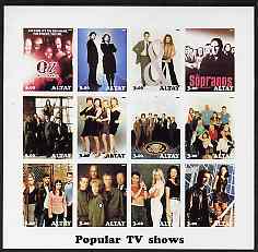 Altaj Republic 2002 Popular TV Shows #2 imperf sheetlet containing set of 12 values unmounted mint