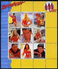 Turkmenistan 1999 Stars of Baywatch #1 perf sheetlet containing set of 9 values unmounted mint