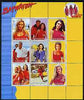 Turkmenistan 1999 Stars of Baywatch #2 perf sheetlet containing set of 9 values unmounted mint