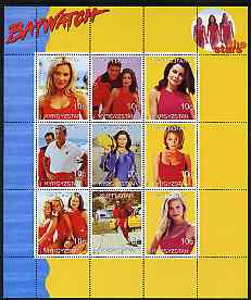 Turkmenistan 1999 Stars of Baywatch #2 perf sheetlet containing set of 9 values unmounted mint