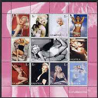 Kalmikia Republic 2003 Marilyn Monroe perf sheetlet containing 12 values unmounted mint