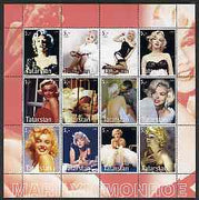 Tatarstan Republic 2003 Marilyn Monroe perf sheetlet containing 12 values unmounted mint