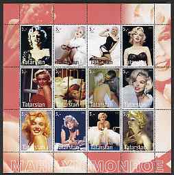 Tatarstan Republic 2003 Marilyn Monroe perf sheetlet containing 12 values unmounted mint