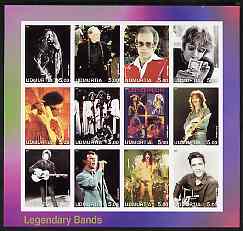 Udmurtia Republic 2001 Legendary Bands #1 imperf sheetlet containing 12 values unmounted mint