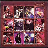 Mordovia Republic 2001 Aerosmith perf sheetlet containing 12 values unmounted mint