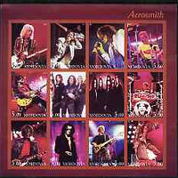 Mordovia Republic 2001 Aerosmith imperf sheetlet containing 12 values unmounted mint