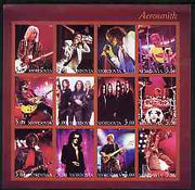 Mordovia Republic 2001 Aerosmith imperf sheetlet containing 12 values unmounted mint
