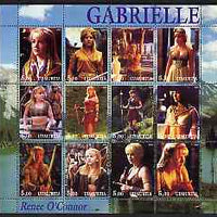 Udmurtia Republic 2001 Gabrielle (Renee O'Connor) perf sheetlet containing 12 values unmounted mint