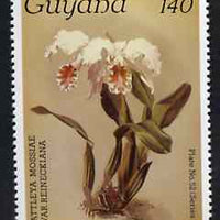 Guyana 1985-89 Orchids Series 2 plate 52 (Sanders' Reichenbachia) 140c unmounted mint, unlisted by SG without surcharge