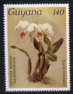 Guyana 1985-89 Orchids Series 2 plate 52 (Sanders' Reichenbachia) 140c unmounted mint, unlisted by SG without surcharge