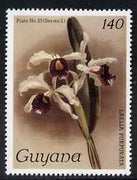 Guyana 1985-89 Orchids Series 2 plate 25 (Sanders' Reichenbachia) 140c unmounted mint, unlisted by SG without surcharge