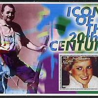 Somalia 2001 Icons of the 20th Century #03 perf s/sheet showing Princess Diana with Ernest Hemingway in background unmounted mint