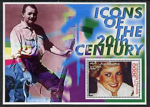 Somalia 2001 Icons of the 20th Century #03 perf s/sheet showing Princess Diana with Ernest Hemingway in background unmounted mint