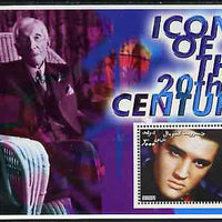Somalia 2001 Icons of the 20th Century #06 perf s/sheet showing Elvis with ??? in background unmounted mint