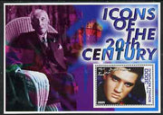 Somalia 2001 Icons of the 20th Century #06 perf s/sheet showing Elvis with ??? in background unmounted mint