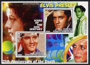 Somalia 2002 Elvis Presley 25th Anniversary of Death #05 perf sheetlet containing 2 values with Mary Pickford, Dali & Diana in background unmounted mint