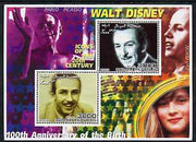 Somalia 2002 Birth Centenary of Walt Disney #01 perf sheetlet containing 2 values with Picasso. Eva Peron & Diana in background unmounted mint