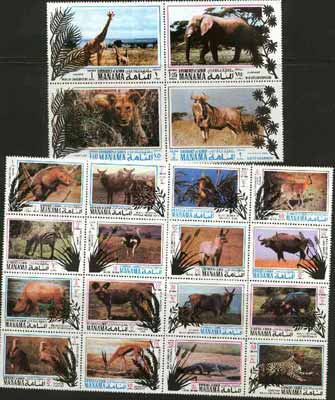 Manama 1971 Wild Life Conservation perf set of 20 unmounted mint (Mi 514-33A)