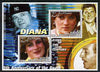 Somalia 2002 Princess Diana 5th Anniversary of Death #04 perf sheetlet containing 2 values with Babe Ruth, Ronald Reagan & Walt Disney in background unmounted mint