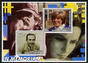 Somalia 2001 In Memoriam - Princess Diana & Walt Disney #01 perf sheetlet containing 2 values with Spielberg & Greta Garbo in background unmounted mint