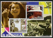 Somalia 2001 In Memoriam - Princess Diana & Walt Disney #02 perf sheetlet containing 2 values with Jackie Kennedy & Martin Luther King in background unmounted mint