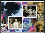 Somalia 2001 Icons of the 20th Century #15 - Elvis & Marilyn imperf sheetlet containing 2 values with Isadora Duncan & Walt Disney in background unmounted mint