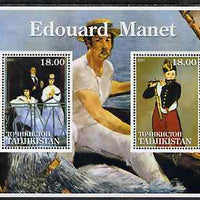Tadjikistan 2001 Edouard Manet perf sheetlet containing 2 values unmounted mint