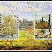 Turkmenistan 2001 Camille Pissarro perf sheetlet containing 2 values unmounted mint